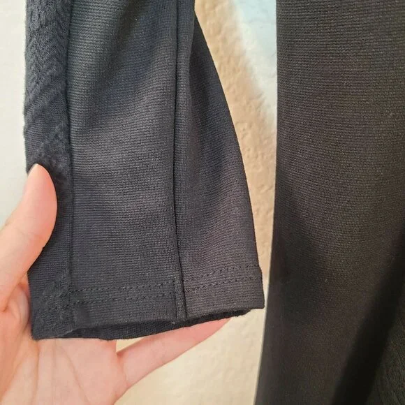 Divided H&M Dress Women Medium Black Chevron Embroidery Mini Slim Fitted Stretch - Picture 9 of 12